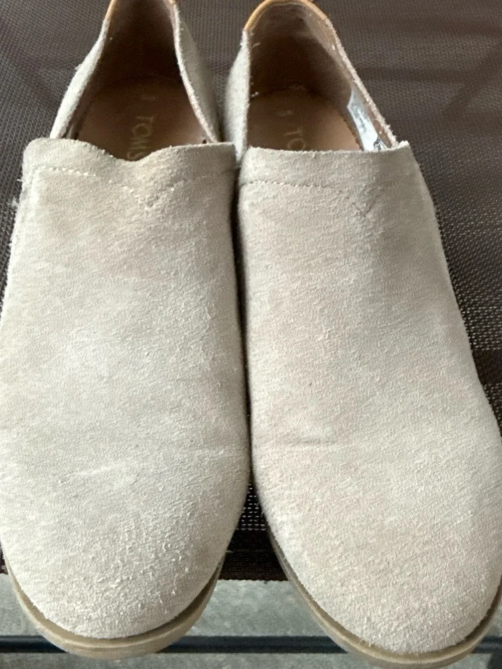 Toms Beige Suede Slip-On Loafers